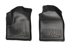 Ford Transit Connect Floor Liners - Front - Husky Liners - WeatherBeater - Black - `10-`12 Ford Transit Connect Floor Liners - Front - Husky Liners - WeatherBeater - Black - `10-`12